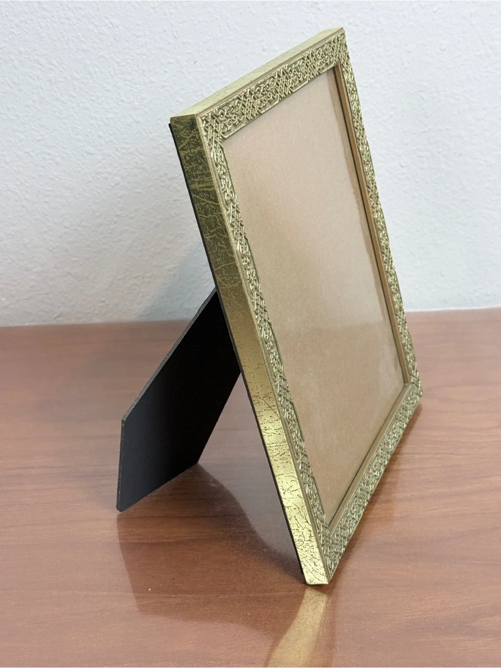 Vintage 70s Ornate Gold 8x10 Tabletop Picture Frame